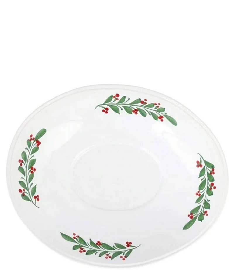VIETRI Aria Holiday Shallow Oval Bowl
