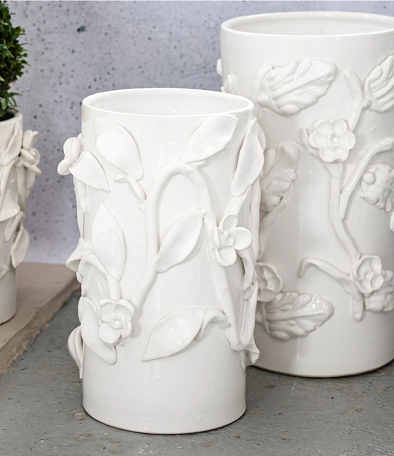 VIETRI Bougainvillea Garden White Medium Cachepot