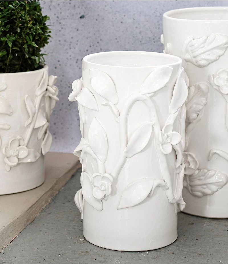 VIETRI Bougainvillea Garden White Short Cachepot