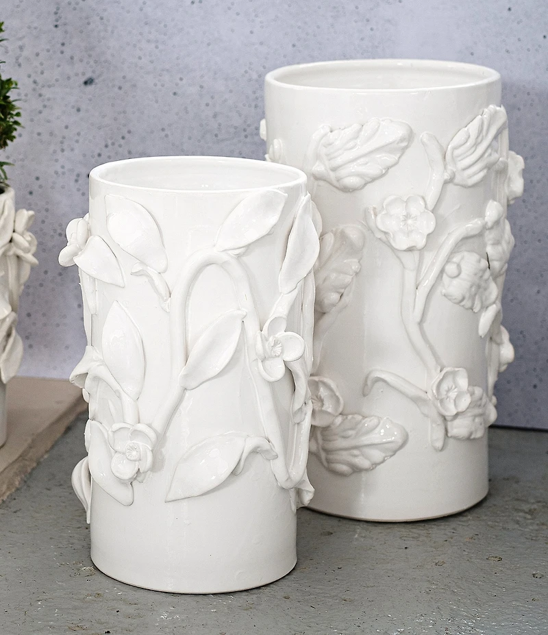 VIETRI Bougainvillea Garden White Tall Cachepot