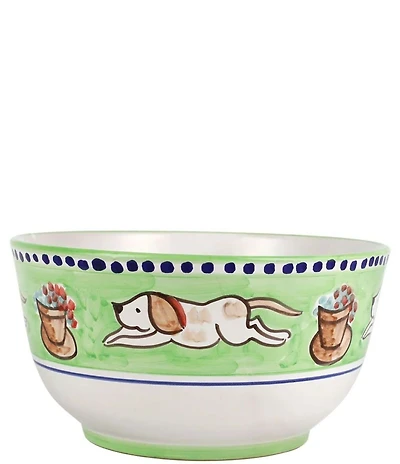 VIETRI Campagna Cane Dog Print Deep Serving Bowl