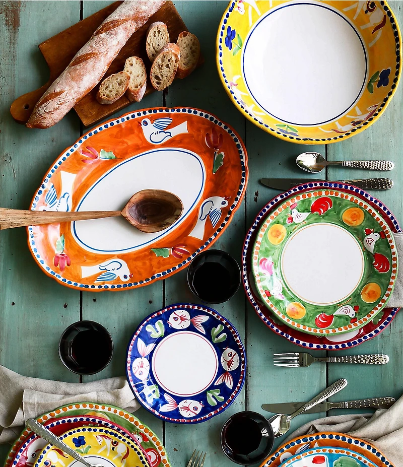 VIETRI Campagna Cavallo Horse Print Salad Plate