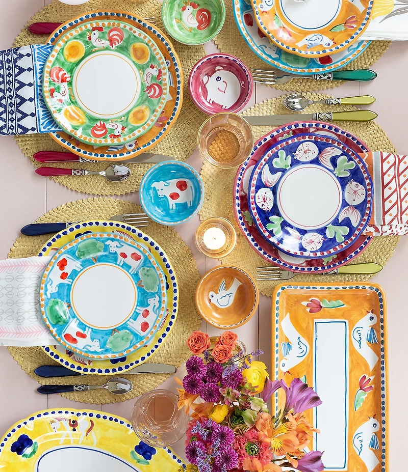 VIETRI Campagna Chicken Gallina Print Dinner Plate