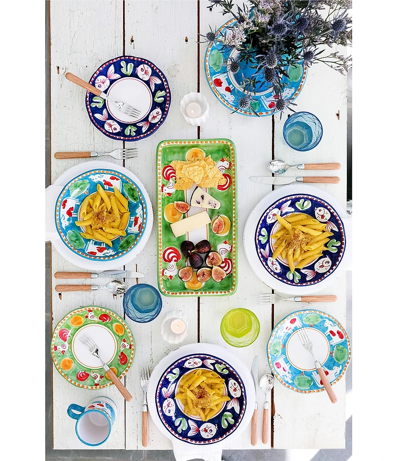 VIETRI Campagna Mucca Cow Print Salad Plate