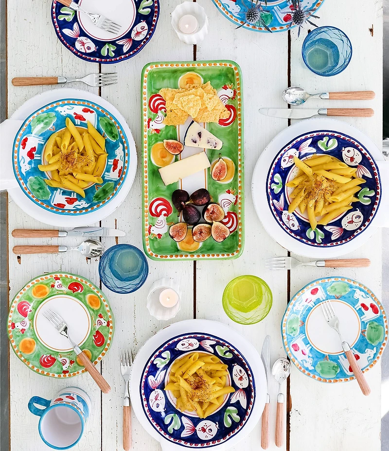 VIETRI Campagna Mucca Cow Print Salad Plate
