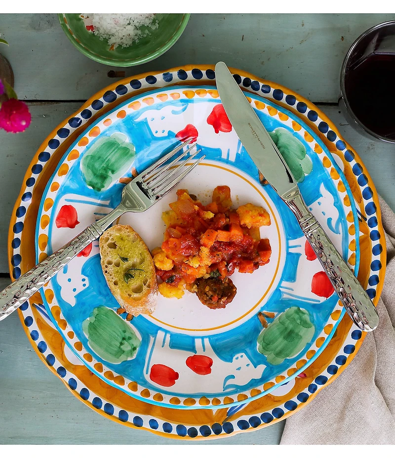VIETRI Campagna Uccello Bird Print Dinner Plate