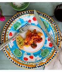 VIETRI Campagna Uccello Bird Print Dinner Plate