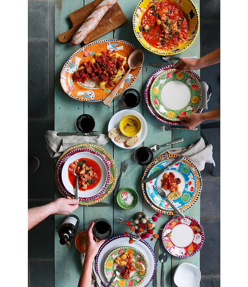 VIETRI Campagna Uccello Print Large Serving Bowl