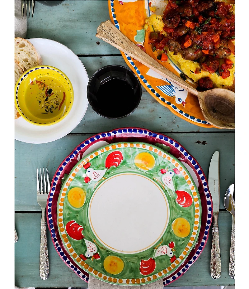 VIETRI Campagna Uccello Bird Print Oval Platter