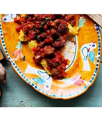 VIETRI Campagna Uccello Bird Print Small Oval Tray