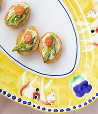 VIETRI Campagna Uccello Bird Print Small Oval Tray