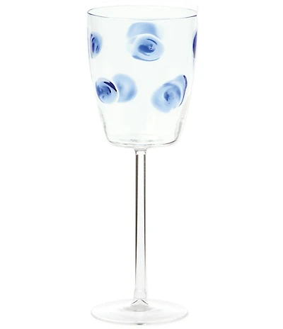 VIETRI Drop Collection Dotted Americana Wine Glass