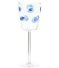 VIETRI Drop Collection Dotted Americana Wine Glass