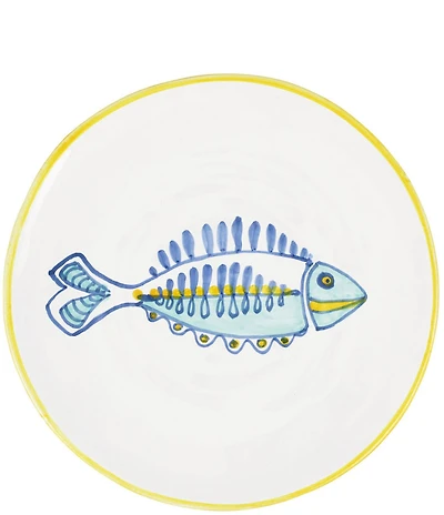VIETRI Elba's Fish Collection Lined Fin Salad Plate