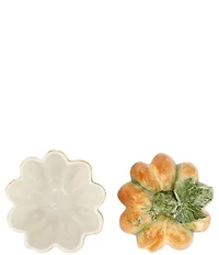 VIETRI Festive Fall Small Covered Pumpkin Dish
