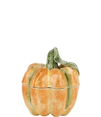 VIETRI Festive Fall Small Covered Pumpkin Dish