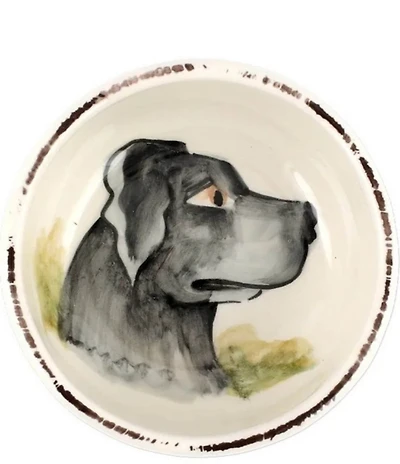 VIETRI Festive Fall Wildlife Black Hunting Dog Condiment Bowl