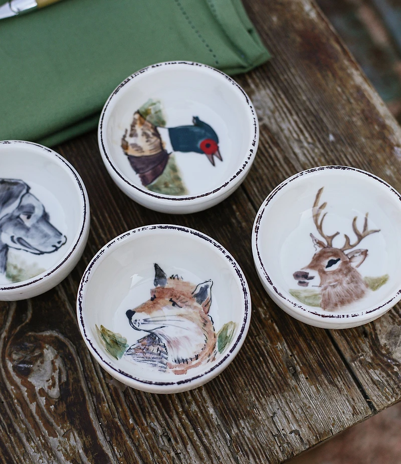 VIETRI Festive Fall Wildlife Deer Condiment Bowl