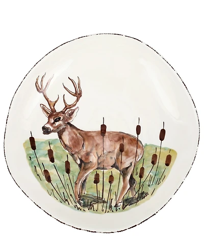 VIETRI Festive Fall Wildlife Deer Large Serve Bowl