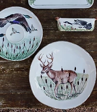 VIETRI Festive Fall Wildlife Deer Large Serve Bowl