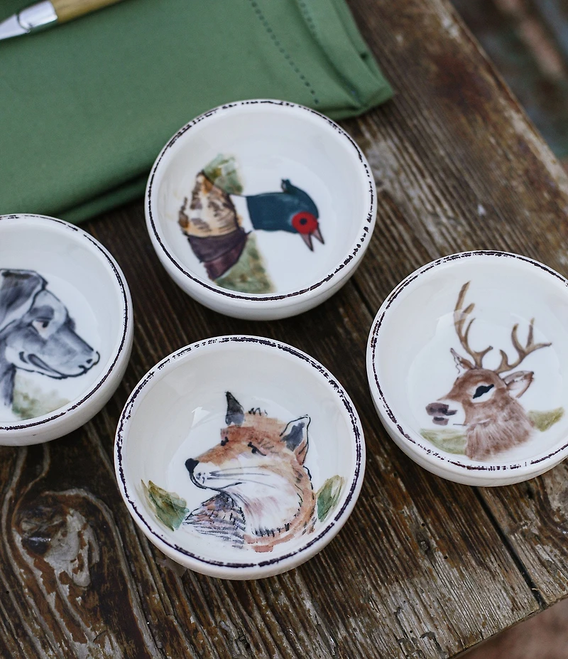VIETRI Festive Fall Wildlife Fox Condiment Bowl