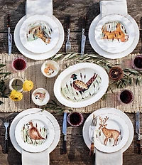 VIETRI Festive Fall Wildlife Fox Dinner Plate