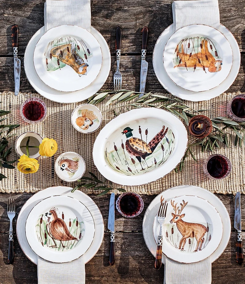 VIETRI Festive Fall Wildlife Fox Salad Plate