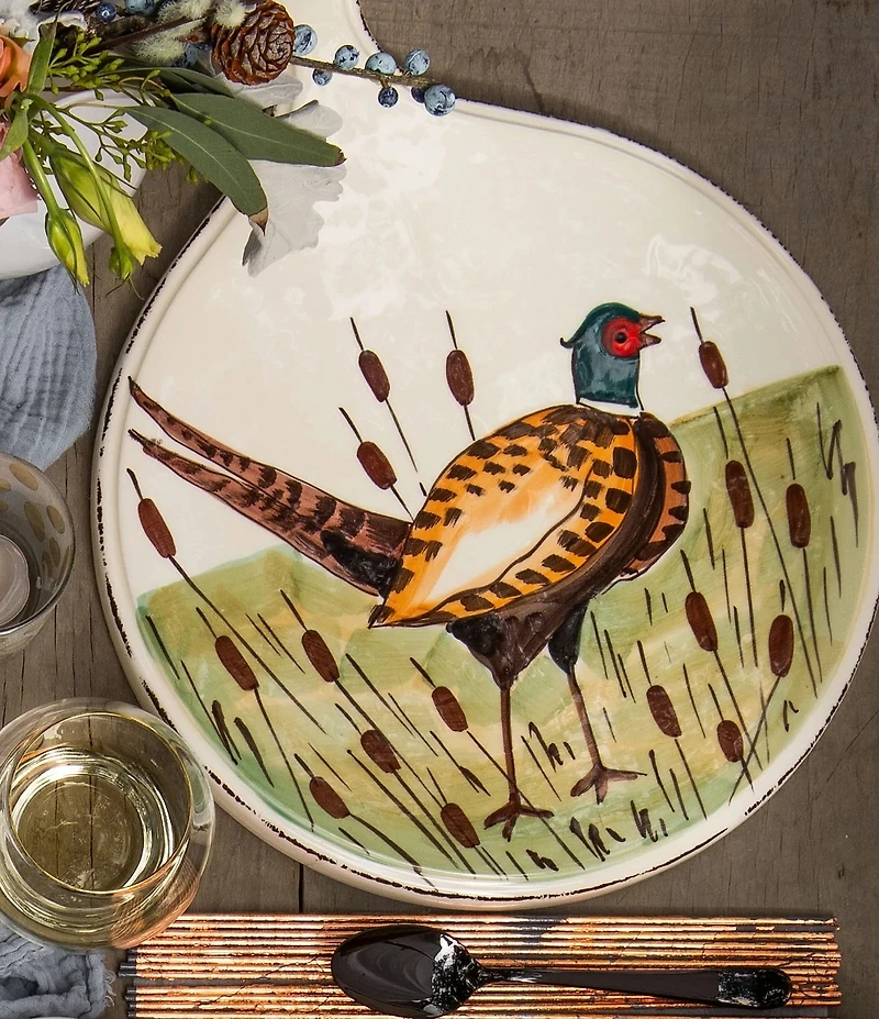 VIETRI Festive Fall Wildlife Pheasant Cheese Board