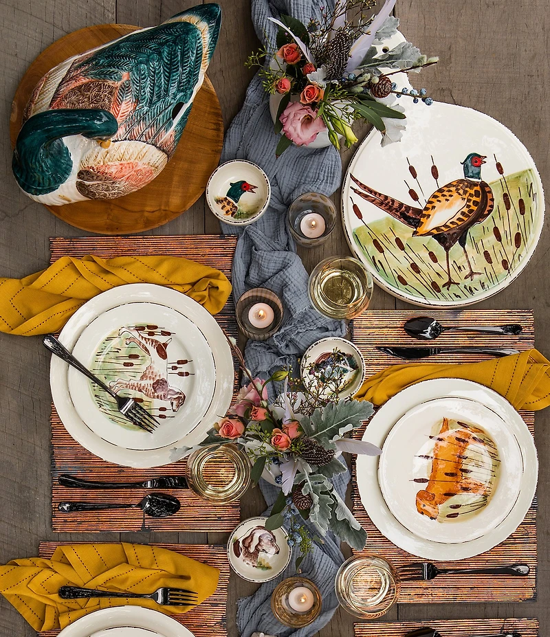 VIETRI Festive Fall Wildlife Pheasant Cheese Board