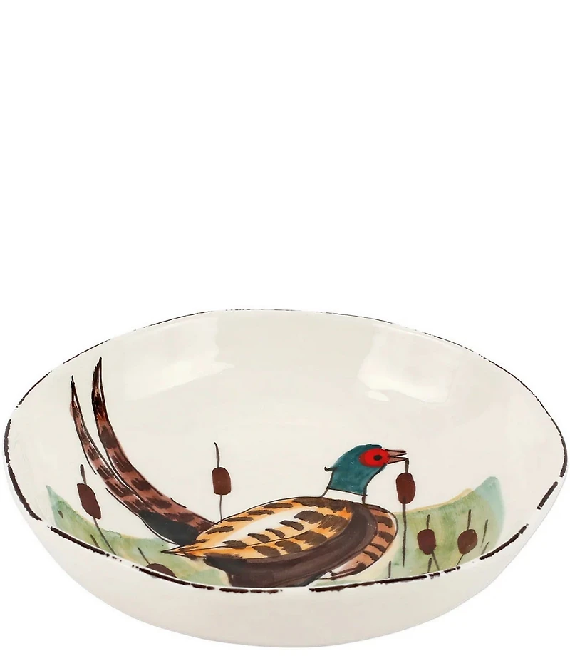 VIETRI Festive Fall Wildlife Pheasant Pasta Bowl