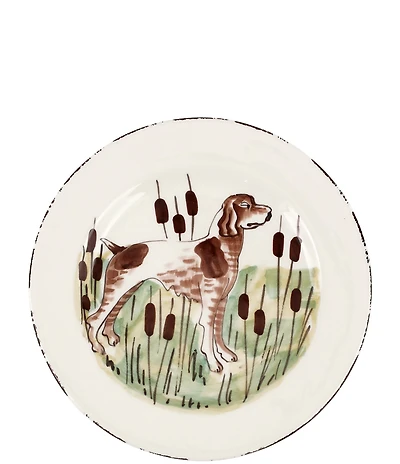VIETRI Festive Fall Wildlife Spaniel Salad Plate