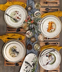 VIETRI Festive Fall Wildlife Spaniel Salad Plate