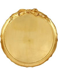 VIETRI Florentine Wooden Accessories Gold Bow Round Tray