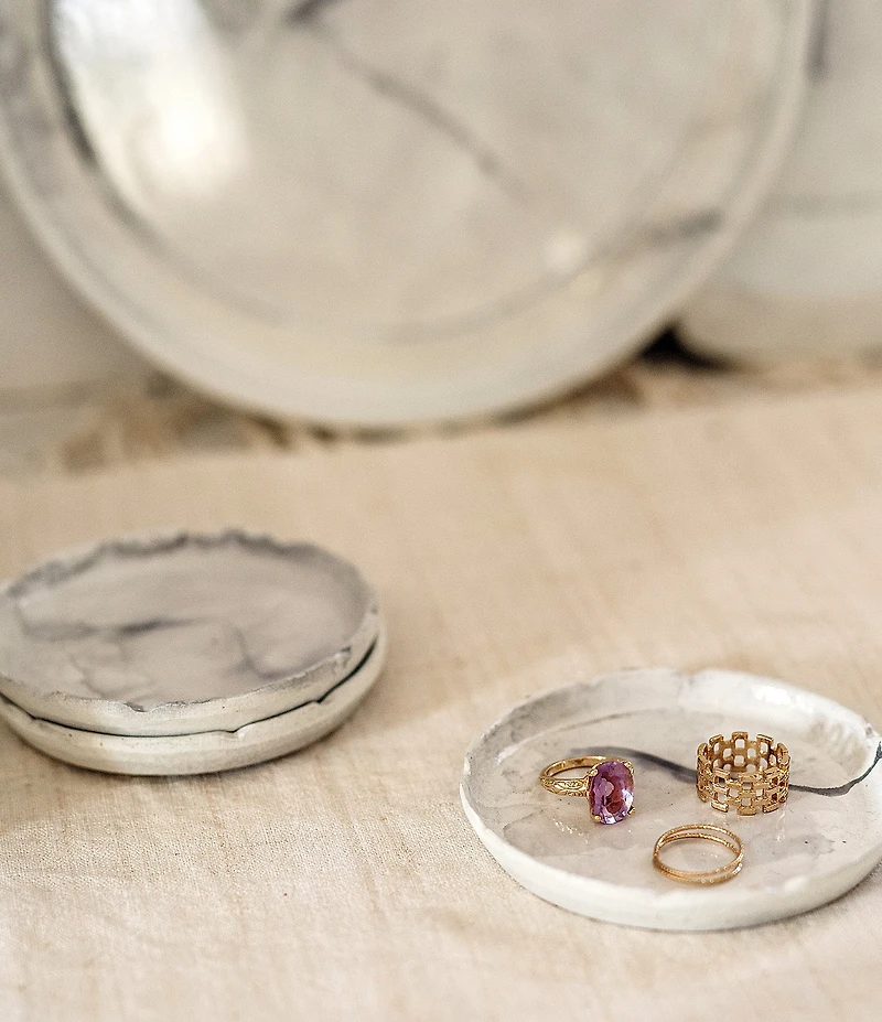 VIETRI Florentine Wooden Accessories Marble Coasters - Set of 4