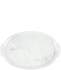VIETRI Florentine Wooden Accessories Marble Handled Medium Oval Tray