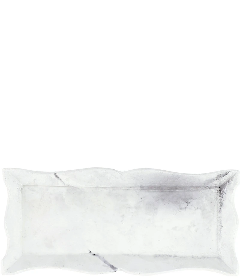 VIETRI Florentine Wooden Accessories Marble Small Rectangular Tray