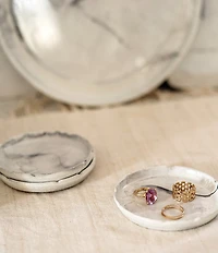 VIETRI Florentine Wooden Accessories Marble Small Round Tray
