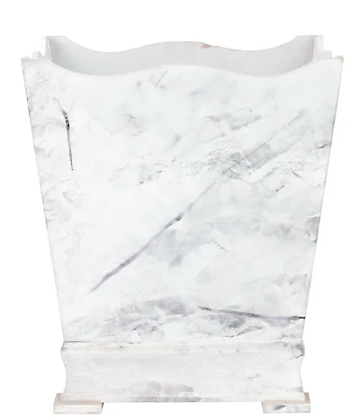 VIETRI Florentine Wooden Accessories Marble Wastebasket