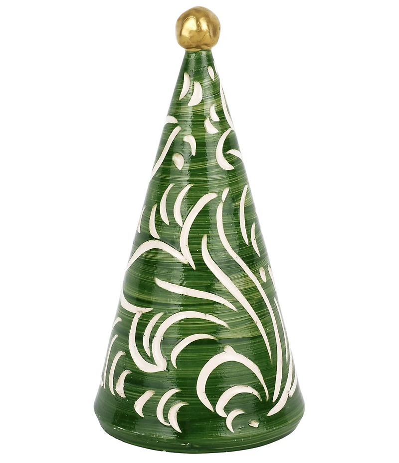 VIETRI Foresta Green Scroll Tree Figurine