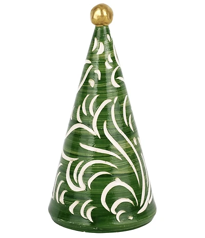 VIETRI Foresta Green Scroll Tree Figurine