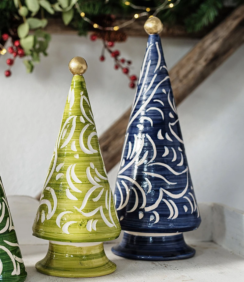 VIETRI Foresta Lime Green Scroll Tree