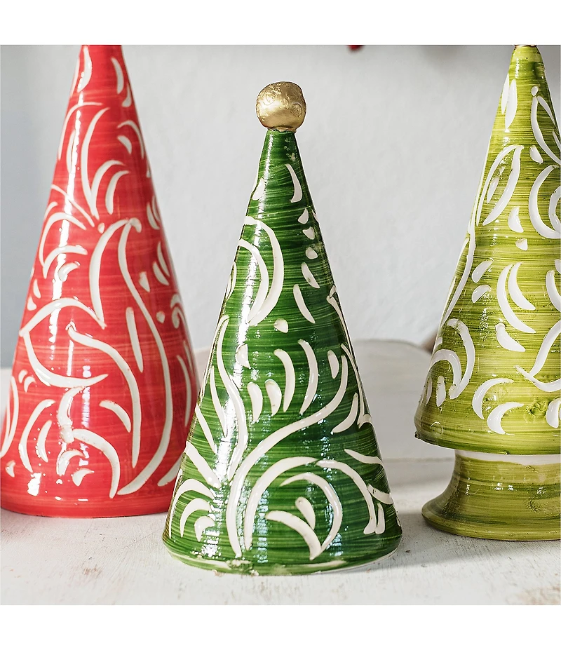 VIETRI Foresta Lime Green Scroll Tree