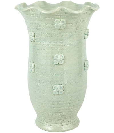 VIETRI Giardino di Fiori Collection Celadon Tall Vase