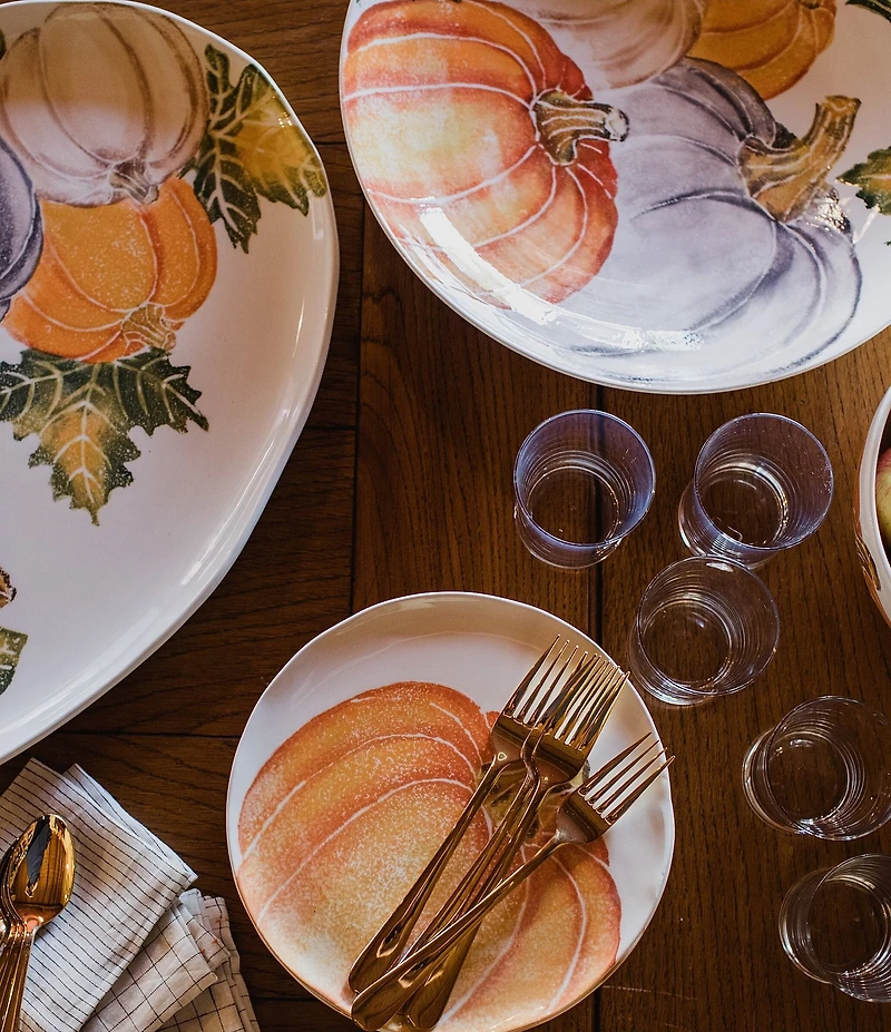 VIETRI Harvest Pumpkin Assorted Salad Plates, Set of 4