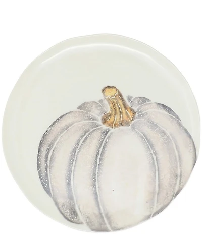 VIETRI Harvest Pumpkins Grey Medium Salad Plate