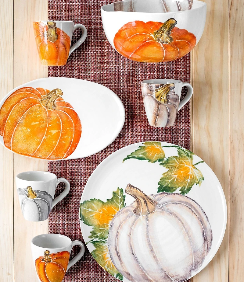 VIETRI Harvest Pumpkins Round Platter