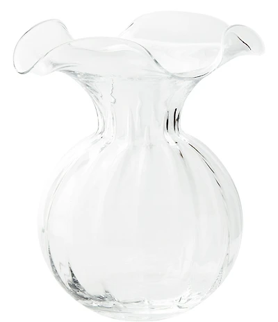 VIETRI Hibiscus Clear Large Fluted Vase