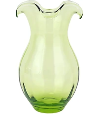 VIETRI Hibiscus Collection Glass Vertical Fluted Vase