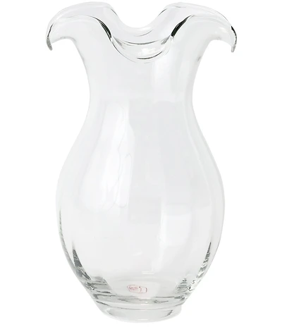 VIETRI Hibiscus Collection Glass Vertical Fluted Vase