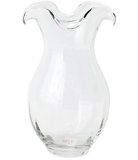 VIETRI Hibiscus Collection Glass Vertical Fluted Vase